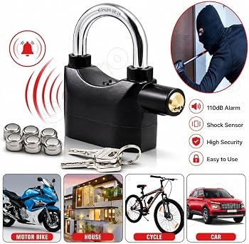 Heavy-Duty Anti-Theft Alarm Lock – 110dB Security Padlock