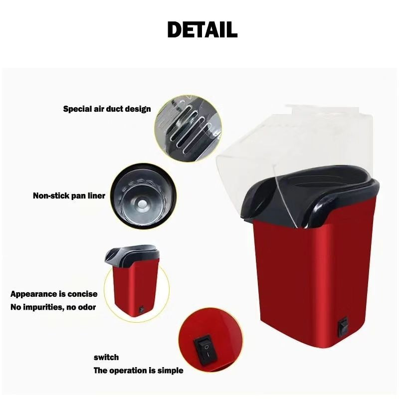 Portable Mini Electric Popcorn Maker. Oil-Free