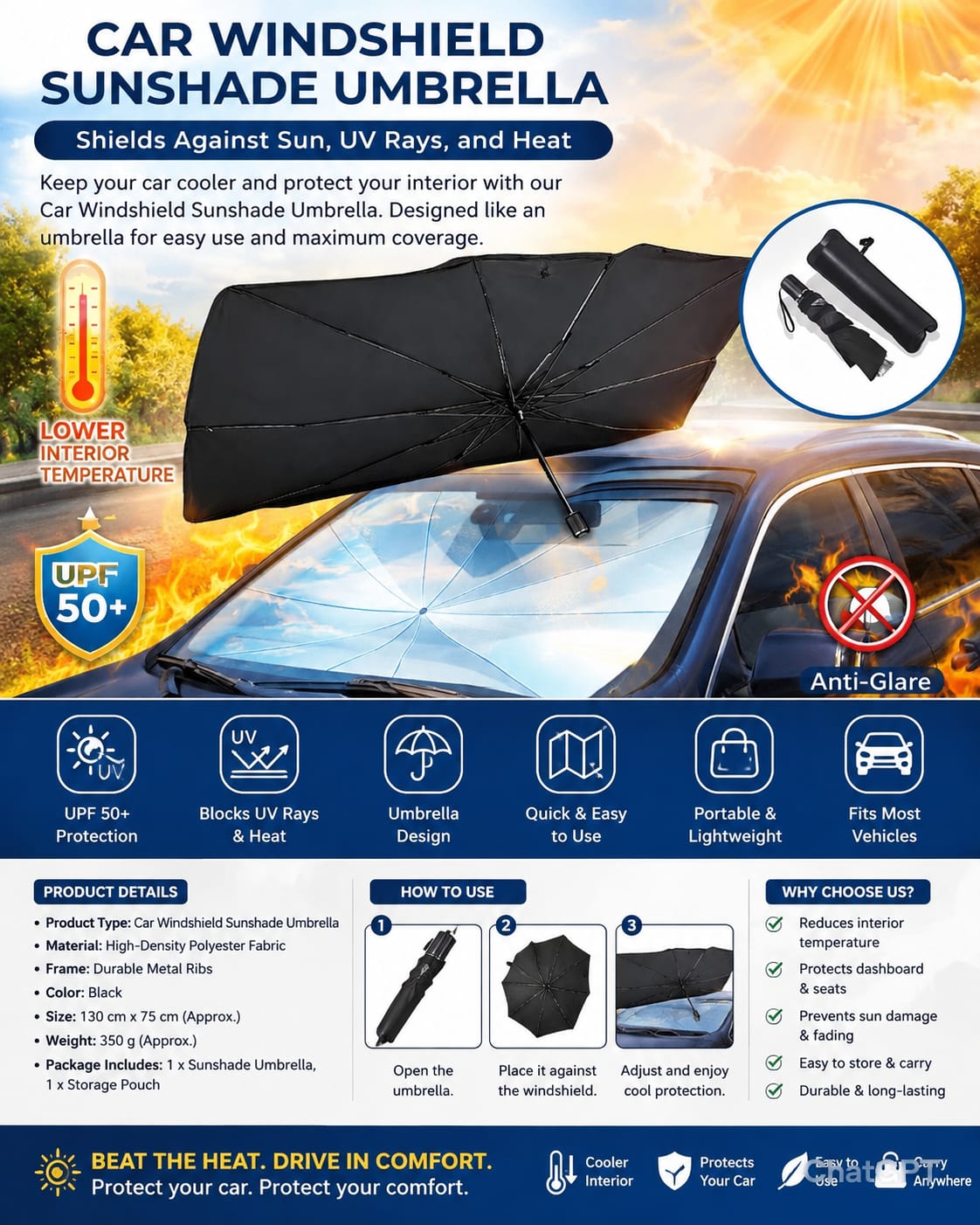 Car Windshield Umbrella