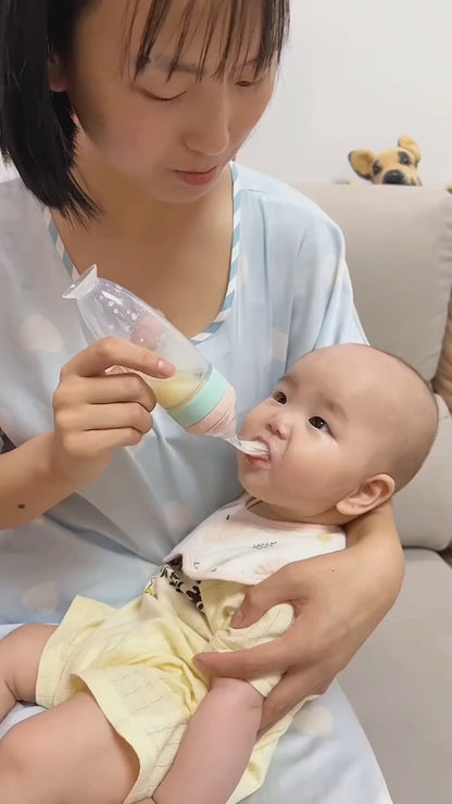 Silicone Squeeze Feeder Spoon  Baby Food Feeding Bottle